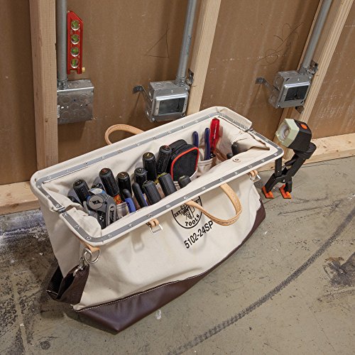 Klein Tools 5102-24SP Deluxe Canvas Tool Bag 24-Inch Made of Natur...