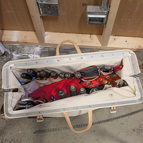 Klein Tools 5102-24SP Deluxe Canvas Tool Bag 24-Inch Made of Natur...