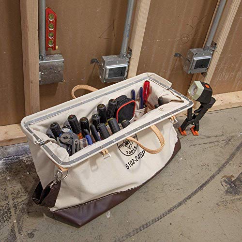 Klein Tools 5102-24SP Deluxe Canvas Tool Bag 24-Inch Made of Natur...