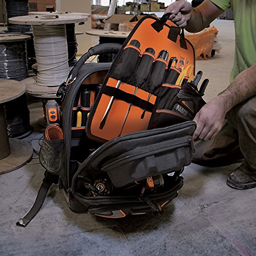 Klein Tools 55485 Backpack Tool Bag, Durable Electrician Tool Bag ...