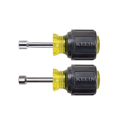 Klein Tools 610M Nut Driver, Stubby Set, Hex Sizes 1/4-Inch and 5/...