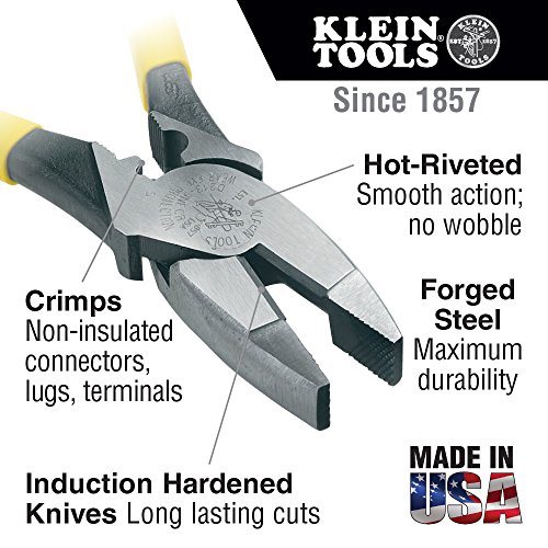 Klein Tools D213-9NE-CR Linemans Crimping Pliers, Streamlined Hig...