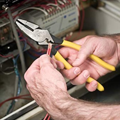 Klein Tools D213-9NE-CR Linemans Crimping Pliers, Streamlined Hig...