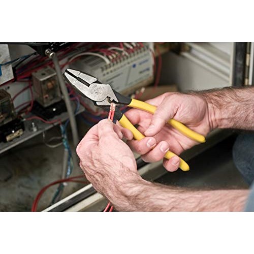 Klein Tools D213-9NE-CR Linemans Crimping Pliers, Streamlined Hig...