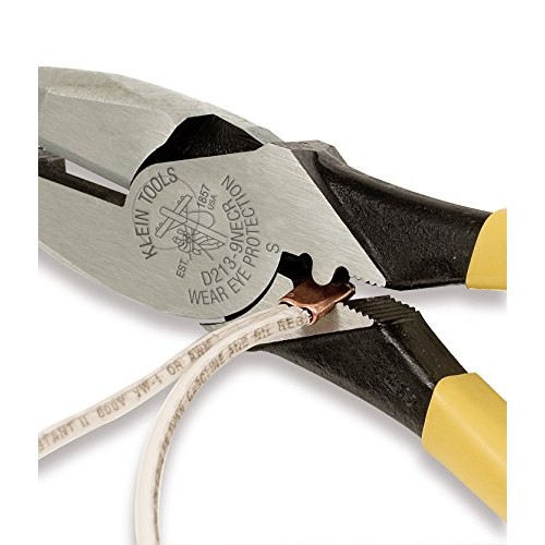 Klein Tools D213-9NE-CR Linemans Crimping Pliers, Streamlined Hig...