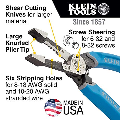 Klein Tools K12035 Klein-Kurve Wire Cutters, Heavy Duty Wire Strip...