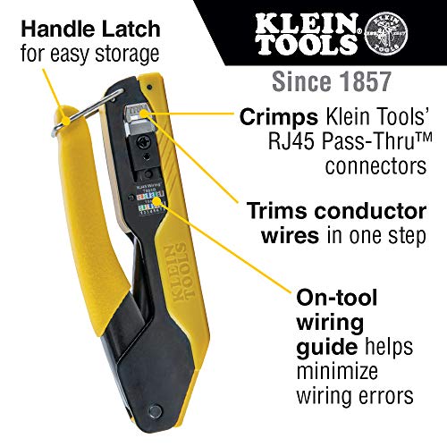 Klein Tools VDV226-005 Compact Pass-Thru Crimper, Modular Crimper ...