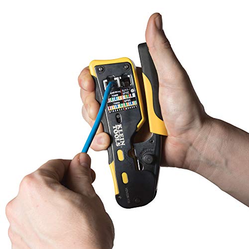 Klein Tools VDV226-110 Ratcheting Modular Cable Crimper/Wire Strip...