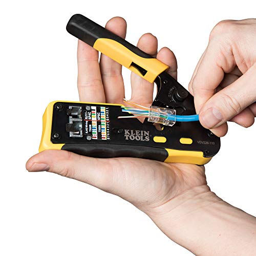 Klein Tools VDV226-110 Wire Crimper/Wire Cutter/Wire Stripper Pass...