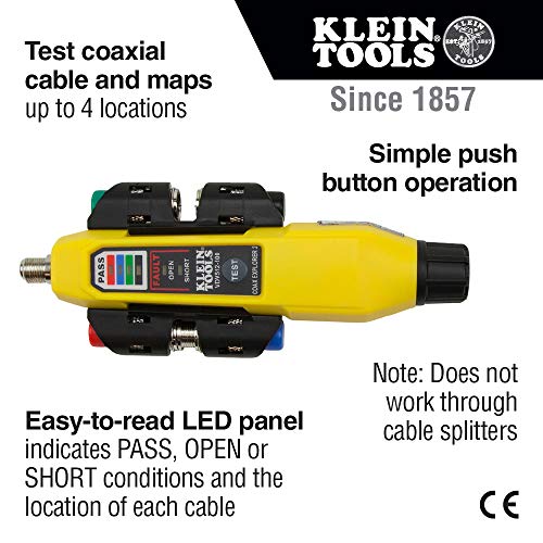 Klein Tools VDV512-101 Explorer 2 Coax Tester Kit, Includes Cable ...