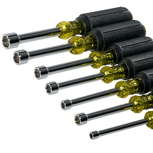 Nut Driver Set, 3-inch Full Hollow Shaft, Sizes 3/16, 1/4, 5/16, 1...