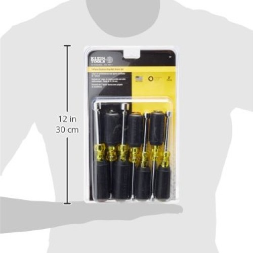 Nut Driver Set, 3-inch Full Hollow Shaft, Sizes 3/16, 1/4, 5/16, 1...