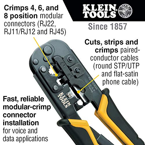 Twisted Pair Installation Kit with Crimper, Punchdown Tool, Radial...