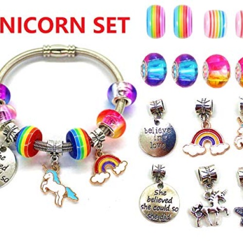 Charm Bracelet Making Kit,Jewelry Making Supplies Beads,Unicorn/Me...