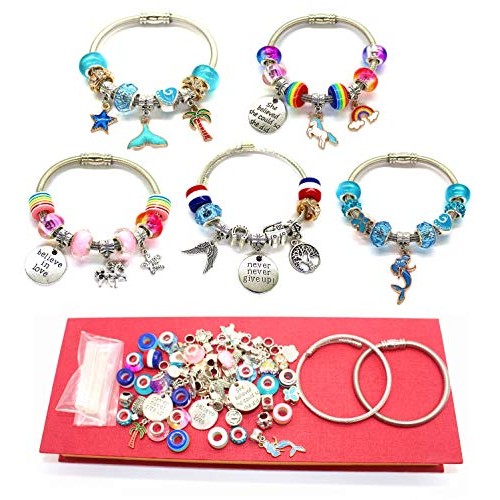 Charm Bracelet Making Kit,Jewelry Making Supplies Beads,Unicorn/Me...