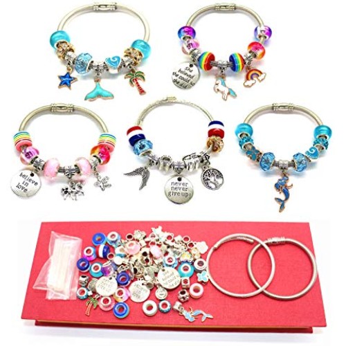 Charm Bracelet Making Kit,Jewelry Making Supplies Beads,Unicorn/Me...