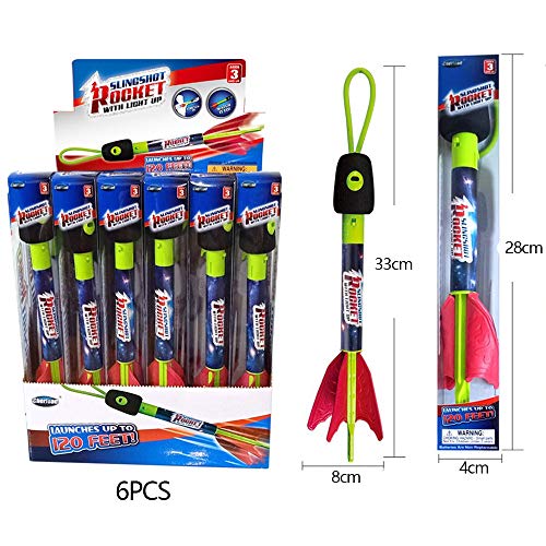 Finger Rockets,Flying 6 Pack LED Foam Rocket Launchers for Kids,Gi...