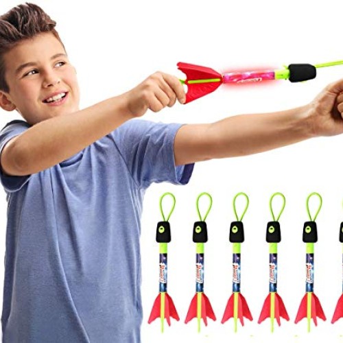 Finger Rockets,Flying 6 Pack LED Foam Rocket Launchers for Kids,Gi...
