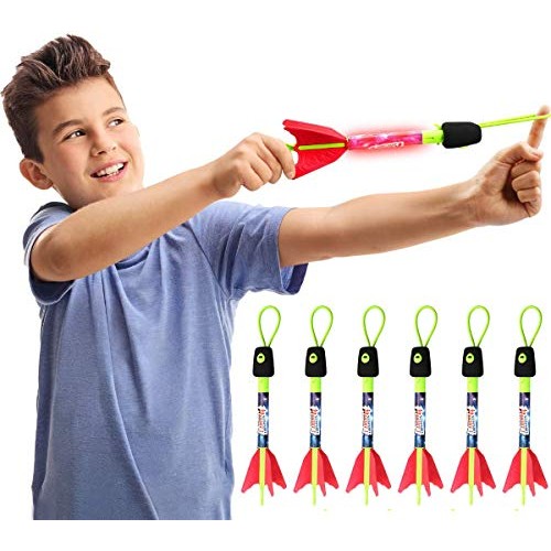 Finger Rockets,Flying 6 Pack LED Foam Rocket Launchers for Kids,Gi...