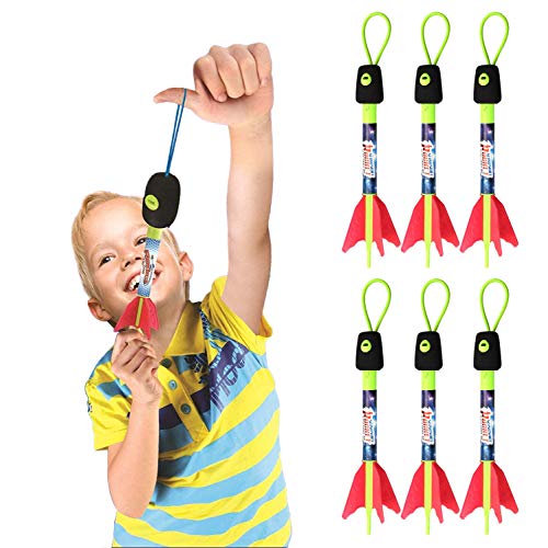 Finger Rockets,Flying 6 Pack LED Foam Rocket Launchers for Kids,Gi...