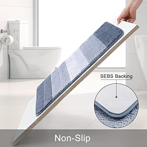 KMSON 3 Pcs Ombre Bath Rug Set Bathroom Rugs with U-Shaped Contour...