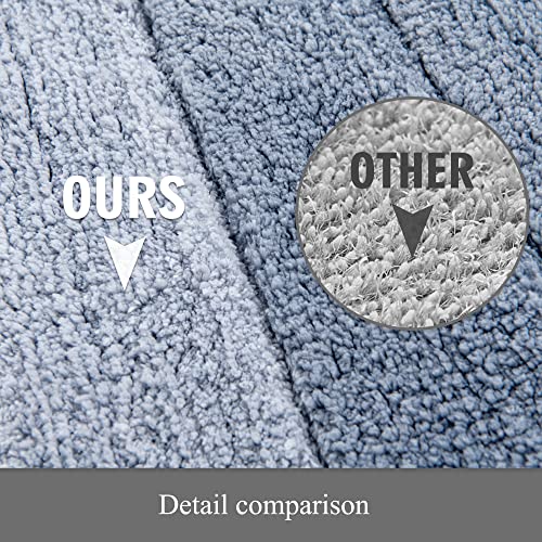 KMSON 3 Pcs Ombre Bath Rug Set Bathroom Rugs with U-Shaped Contour...