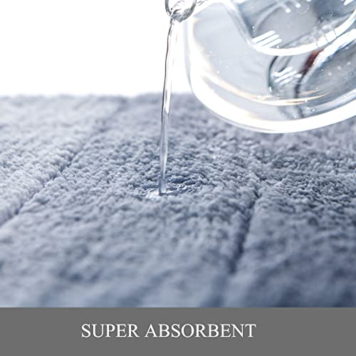 KMSON 3 Pcs Ombre Bath Rug Set Bathroom Rugs with U-Shaped Contour...