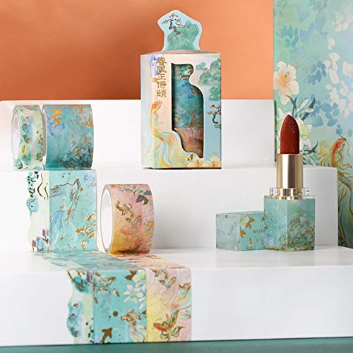 Phoenix Reborn Gold Foil Washi Tape Set, 3 Rolls of Decorative Col...