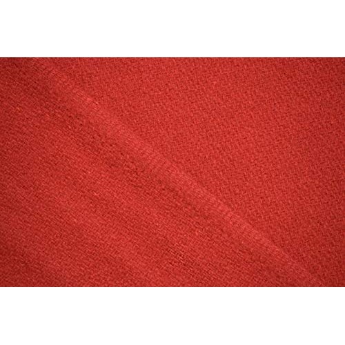 One Yard- Red Coat Jacket Weight Melton Wool 80/20 Poly Blend Text...