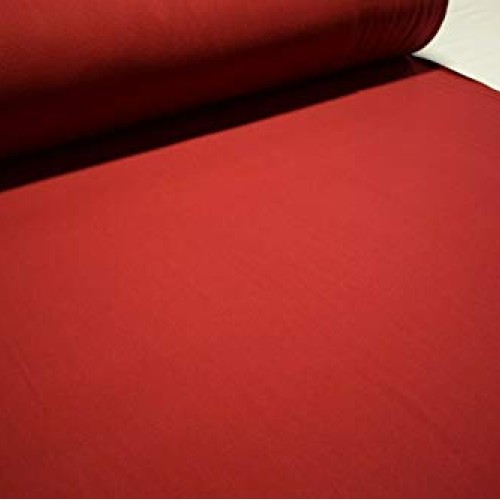 One Yard- Red Coat Jacket Weight Melton Wool 80/20 Poly Blend Text...