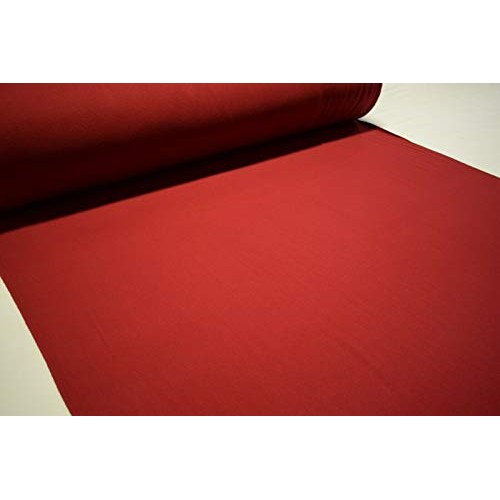 One Yard- Red Coat Jacket Weight Melton Wool 80/20 Poly Blend Text...
