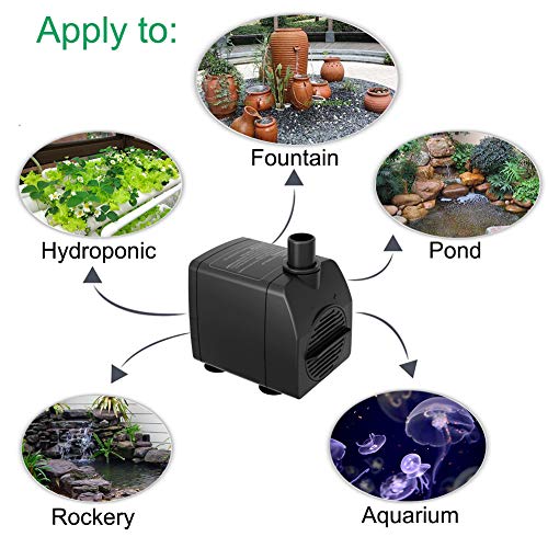 Knifel Submersible Pump 200GPH Ultra Quiet with Dry Burning Protec...