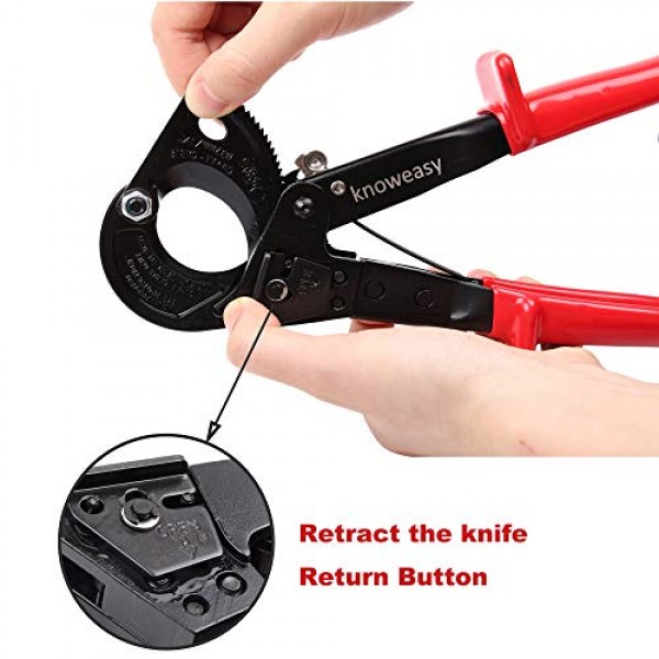 Cable Cutter,Knoweasy Heavy Duty Aluminum Copper Ratchet Cable Cut...