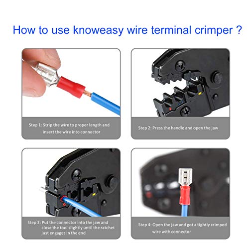 Wire Terminals Crimper Kit, Knoweasy Insulated Ratcheting Terminal...