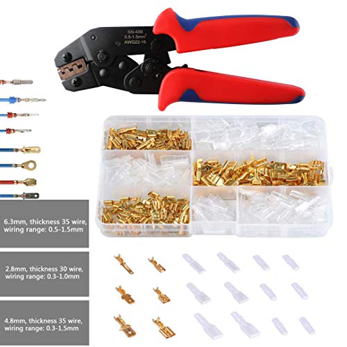 Wire Terminals Crimping Tool Kit,Knoweasy Spade Connectors Crimper...