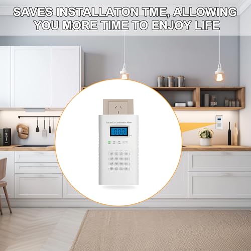 2 Pack Combination Gas & Carbon Monoxide Detectors - Plug in CO Al...