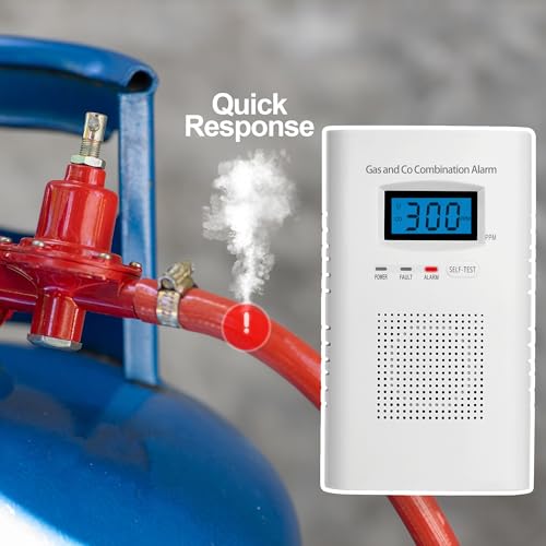 2 Pack Combination Gas & Carbon Monoxide Detectors - Plug in CO Al...