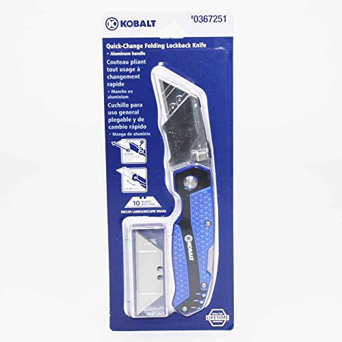Kobalt Utility Knife & 11 Blades, Foldable Speed Release Quick Cha...