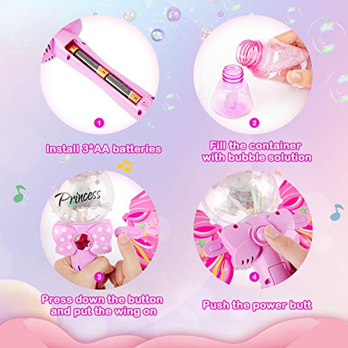 KODATEK Bubble Machine for Kids, Leak-Proof Design, Princess Bubbl...