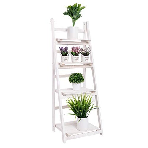 Kodycity Plant Stand Indoor Flower Pot Pots Ladder Shelf Wood Fold...
