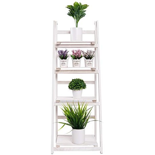 Kodycity Plant Stand Indoor Flower Pot Pots Ladder Shelf Wood Fold...