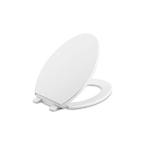 Kohler K-20110-0 Brevia Elongated Toilet Seat with Grip-Tight Bump...