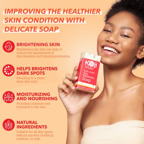 Pure Kojic Acid Skin Brightening Soap for Dark Spot & Glowing Skin...