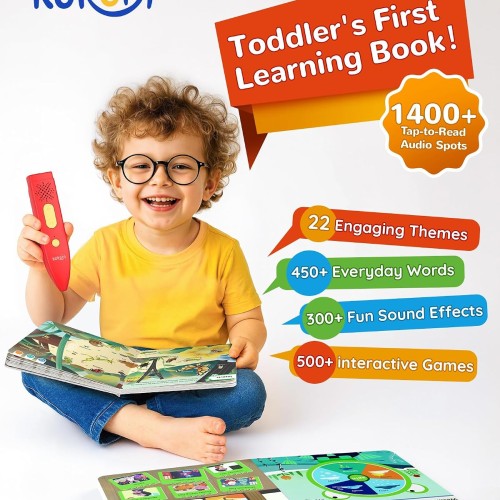 KOKODI Talking Pen Books Sets, Interactive Audio Sound Books Kids Learning Electronic Toys for Boys Girls, Autism Sensory Games, Early Educational Gifts Birthday Gifts for Toddlers Kids Age 2 3 4 5