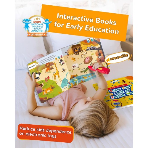 KOKODI Talking Pen Books Sets, Interactive Audio Sound Books Kids Learning Electronic Toys for Boys Girls, Autism Sensory Games, Early Educational Gifts Birthday Gifts for Toddlers Kids Age 2 3 4 5