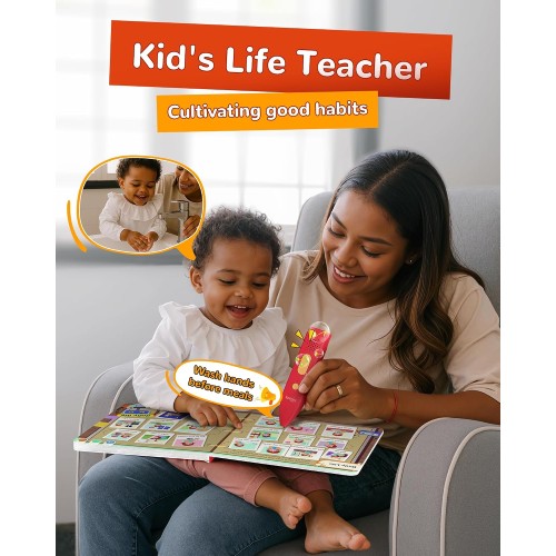 KOKODI Talking Pen Books Sets, Interactive Audio Sound Books Kids Learning Electronic Toys for Boys Girls, Autism Sensory Games, Early Educational Gifts Birthday Gifts for Toddlers Kids Age 2 3 4 5