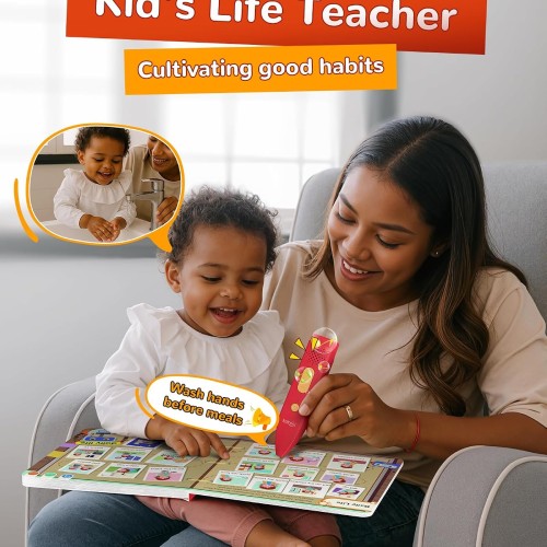KOKODI Talking Pen Books Sets, Interactive Audio Sound Books Kids Learning Electronic Toys for Boys Girls, Autism Sensory Games, Early Educational Gifts Birthday Gifts for Toddlers Kids Age 2 3 4 5
