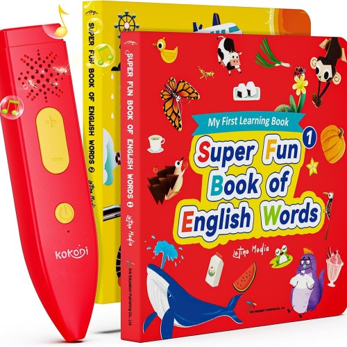 KOKODI Talking Pen Books Sets, Interactive Audio Sound Books Kids Learning Electronic Toys for Boys Girls, Autism Sensory Games, Early Educational Gifts Birthday Gifts for Toddlers Kids Age 2 3 4 5
