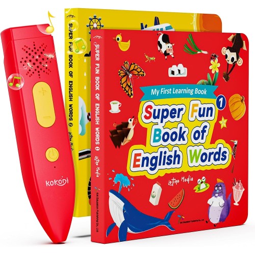 KOKODI Talking Pen Books Sets, Interactive Audio Sound Books Kids Learning Electronic Toys for Boys Girls, Autism Sensory Games, Early Educational Gifts Birthday Gifts for Toddlers Kids Age 2 3 4 5