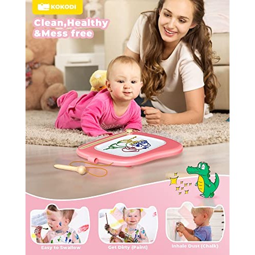 KOKODI Toys Gifts for 1 2 3 Years Old Girl, Sturdy Magnetic Drawin...